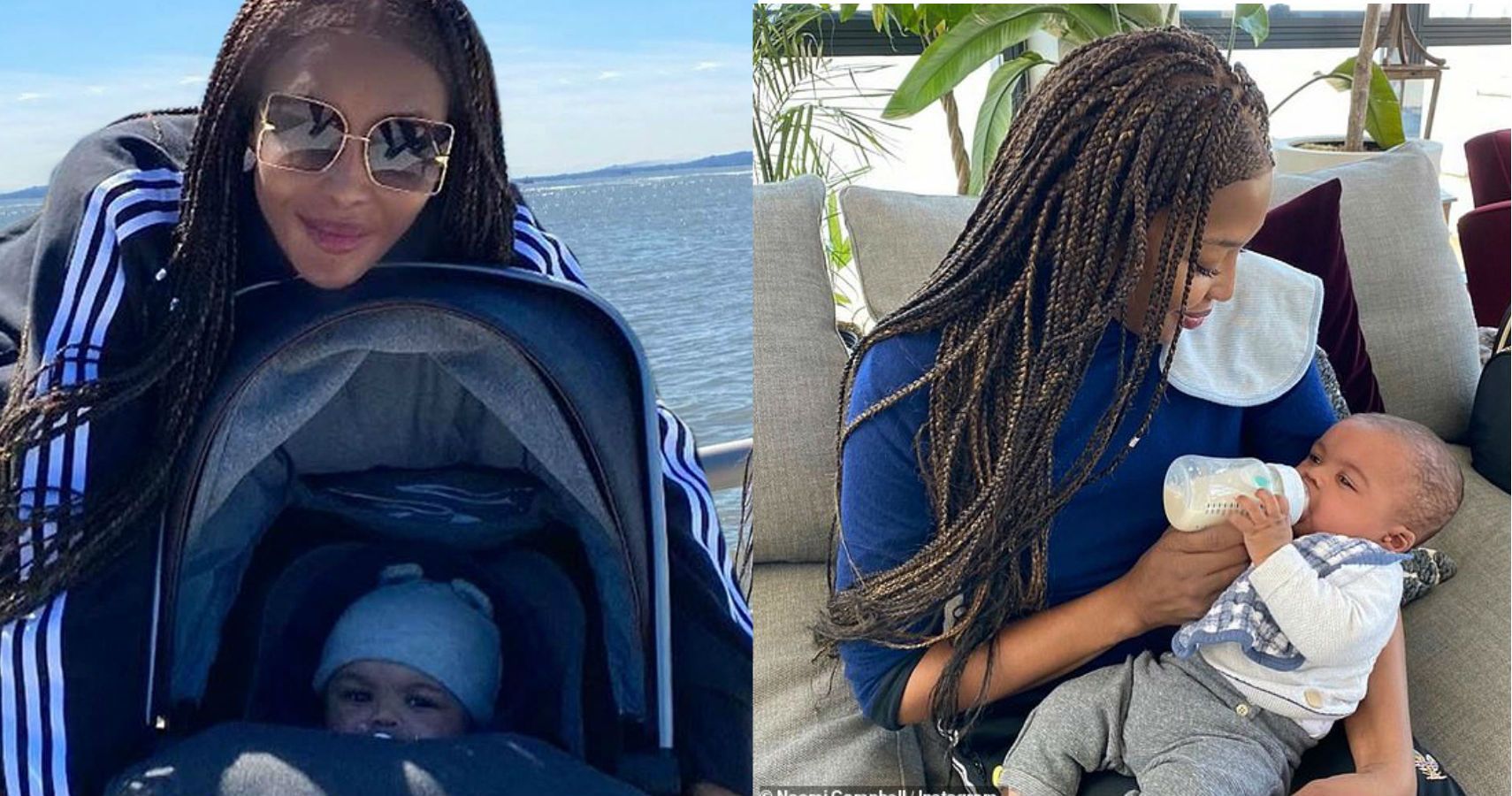 Naomi Campbell Wears Protective Gloves While Out In NYC With Her Baby