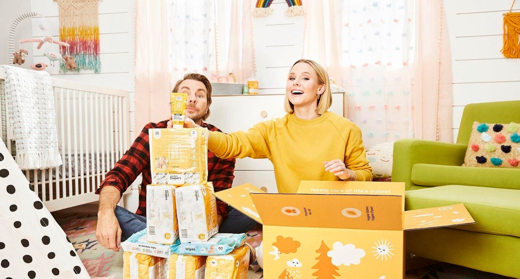 Kristen Bell and Dax Shepard with their new line Hello Bello