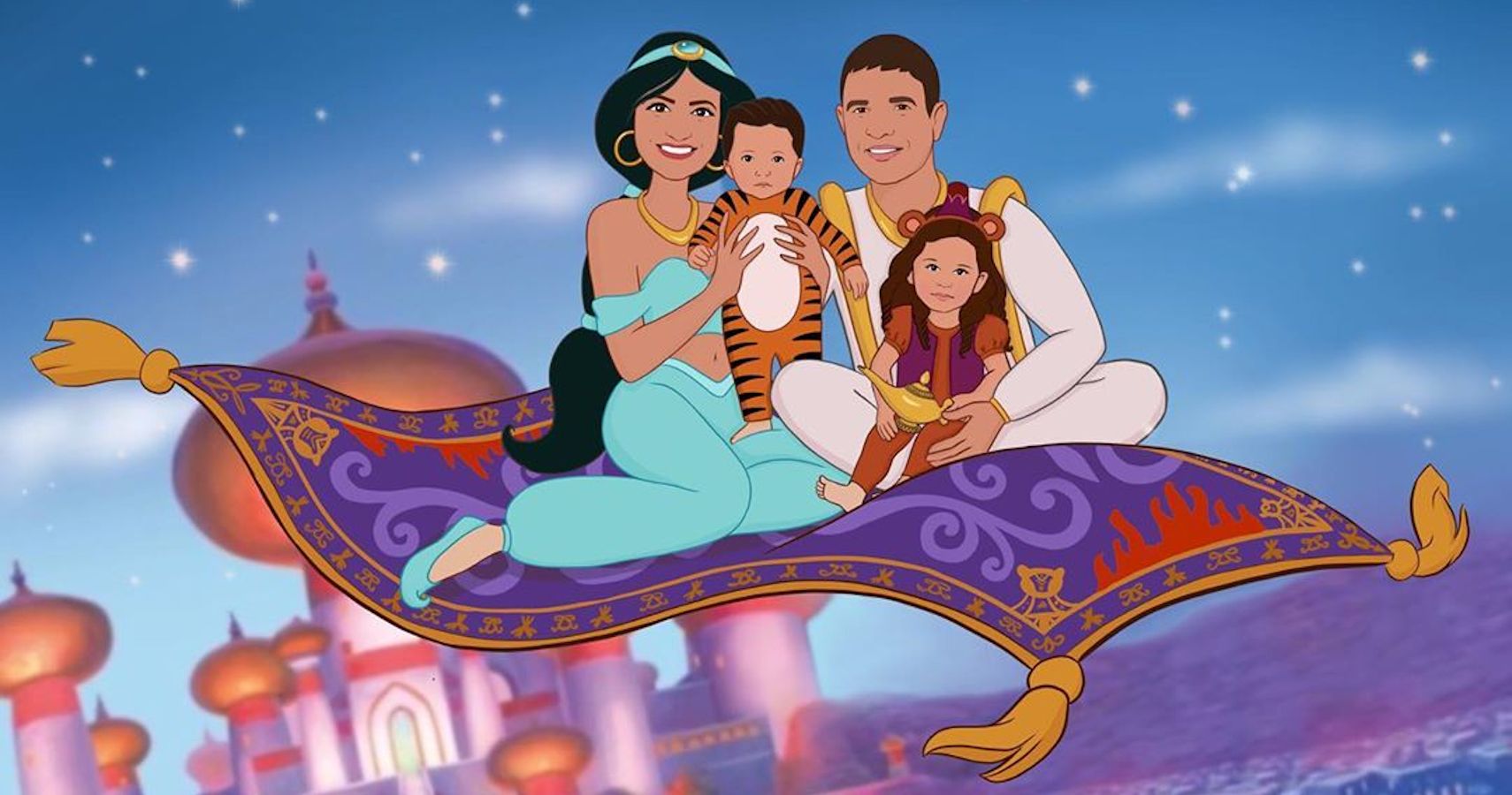 Alladin's Family on a magic carpet