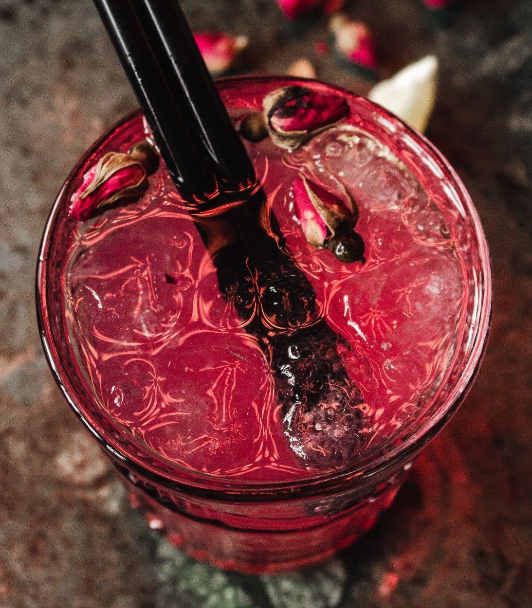 Pomegranate Mocktail Drink Pictured In Glass