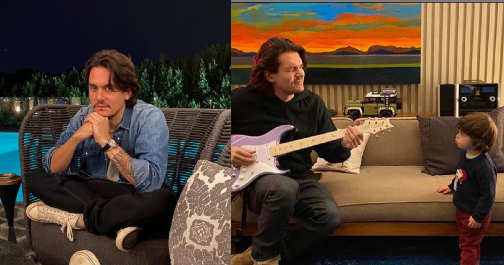 Andy Cohen's son in awe of John Mayer guitar