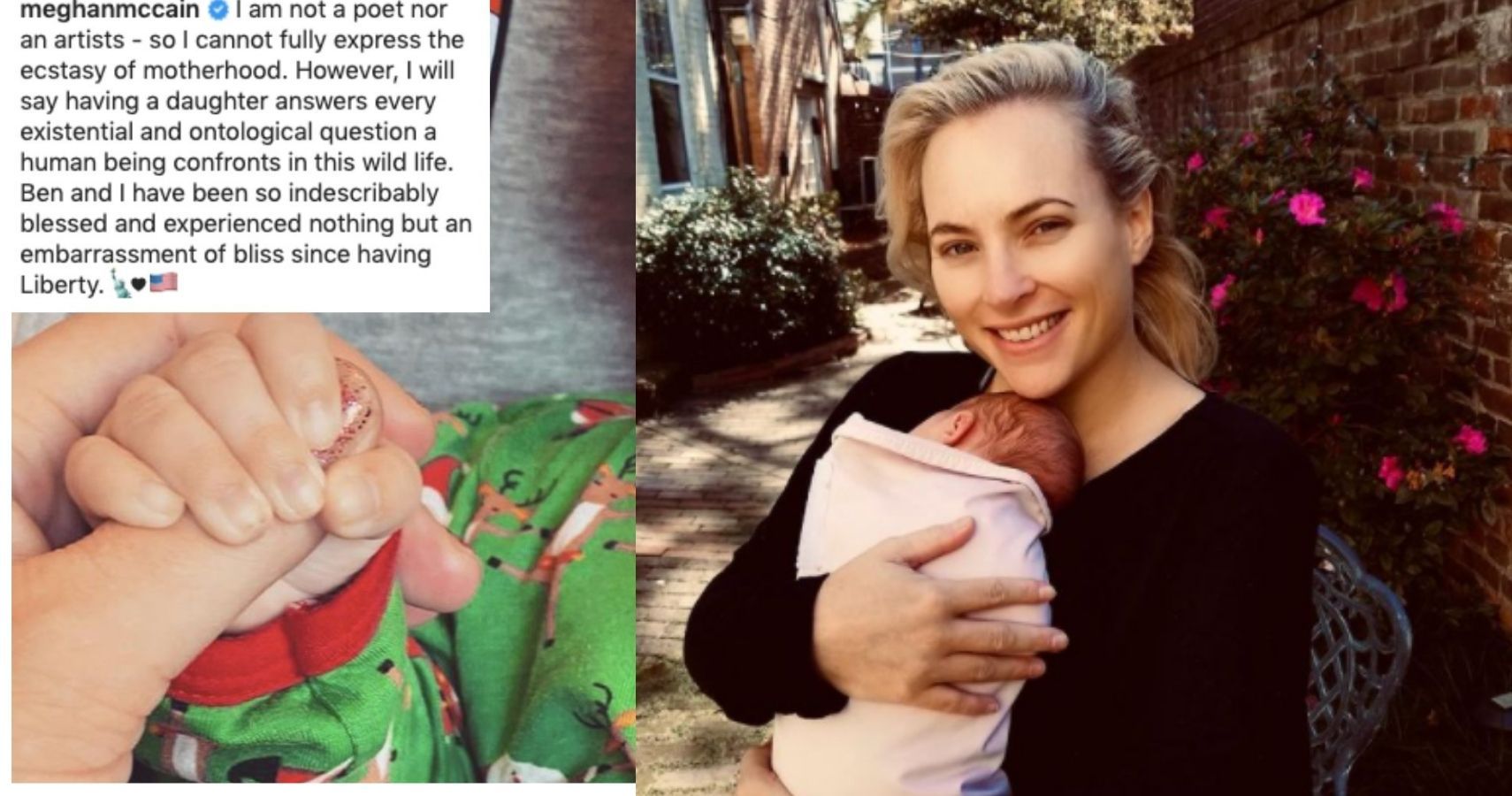 Meghan McCain shares motherhood update and festive photo of baby girl