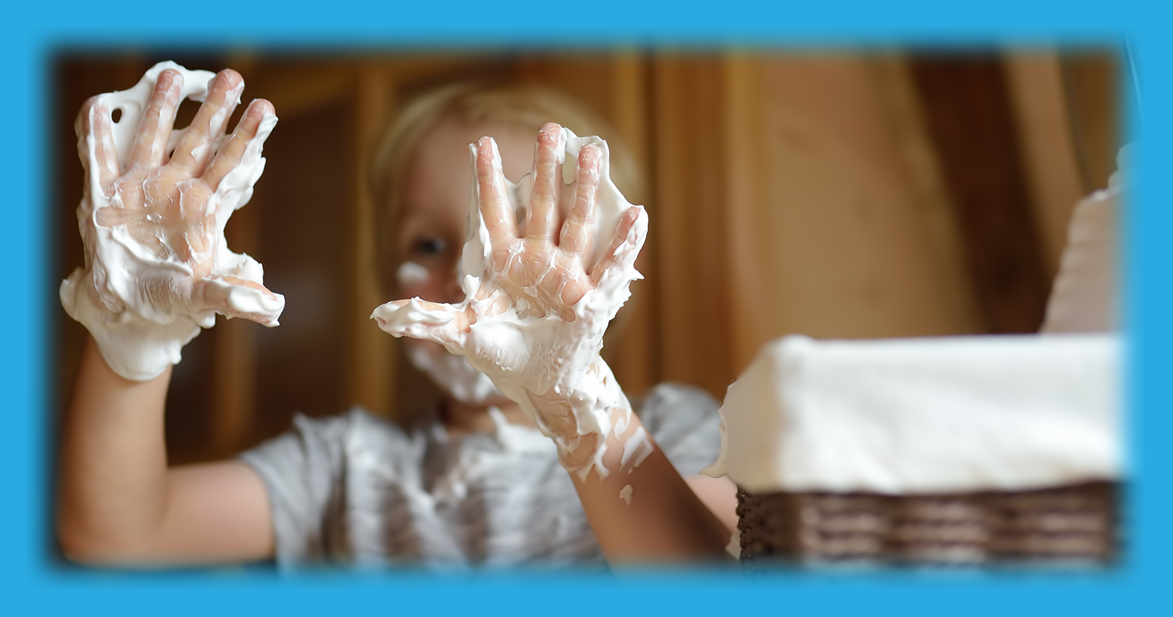 how playing with shaving cream helps your toddler