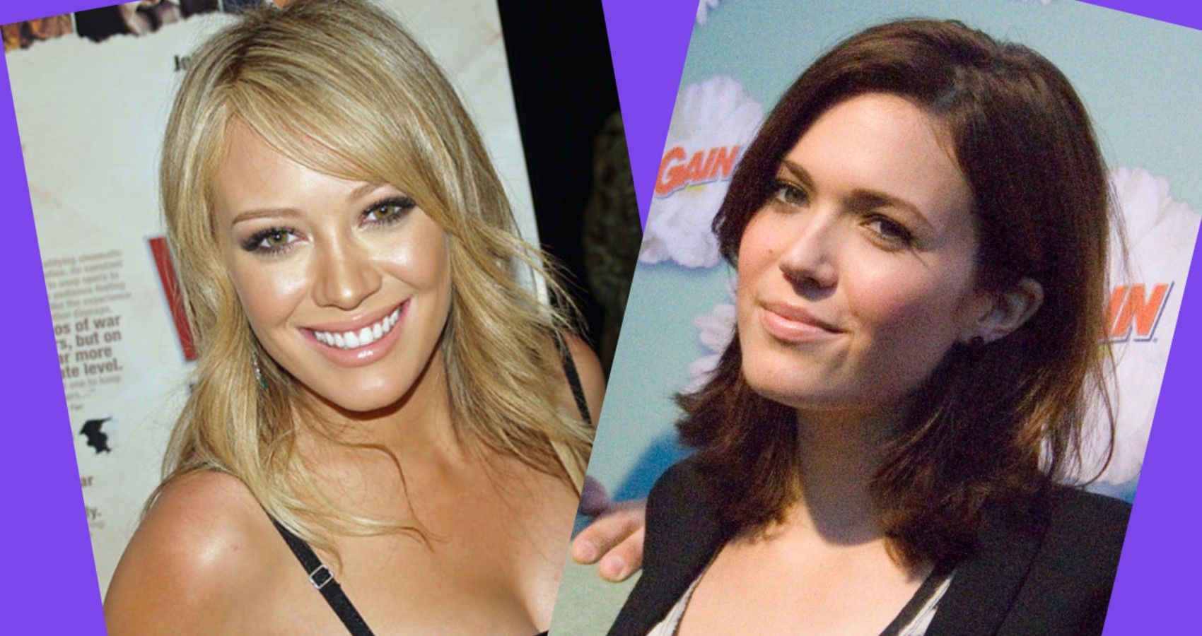 A collage picture of Hilary Duff and Mandy Moore