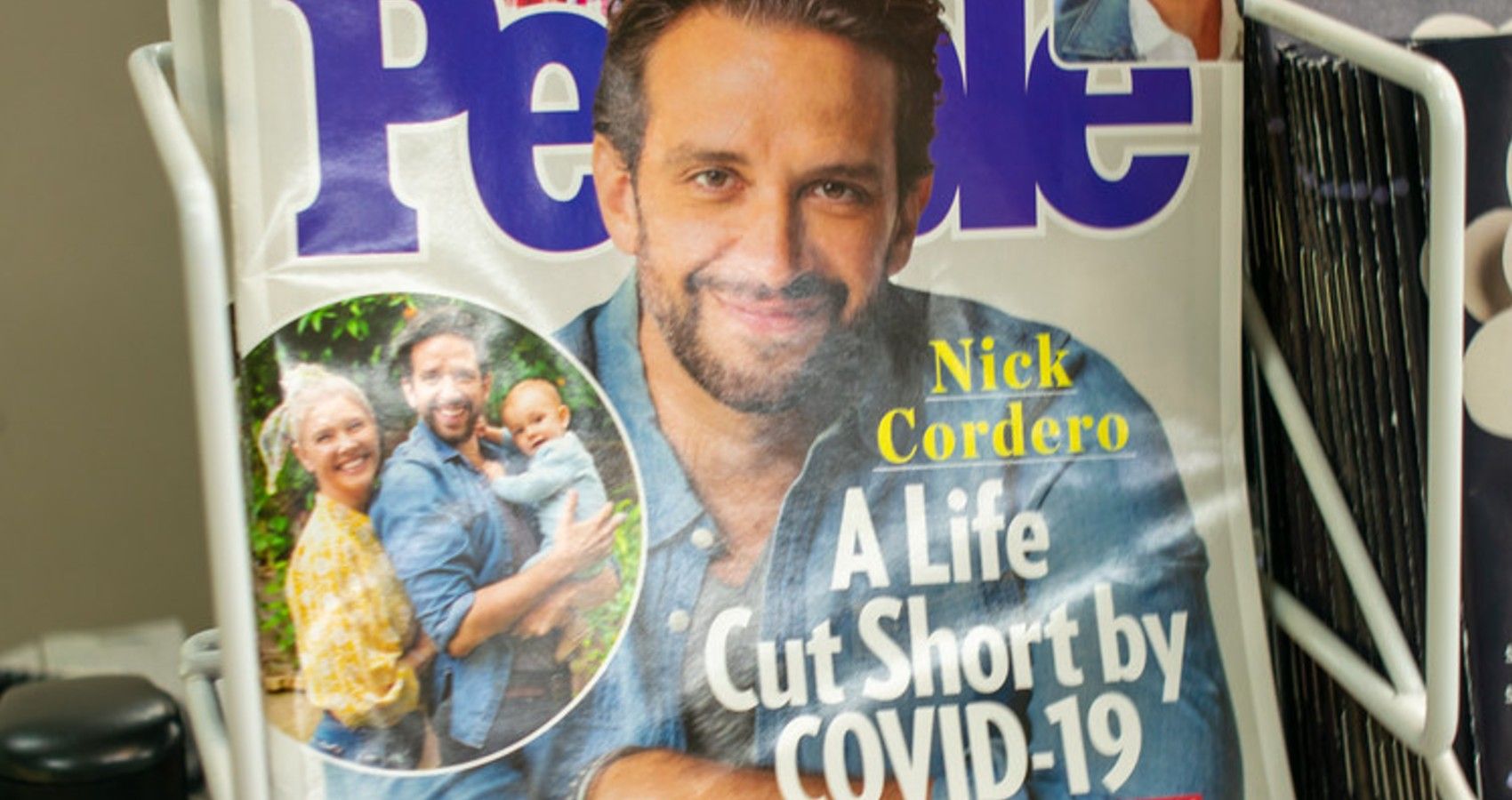 A Picture Of Nick Cordero And Family On Magazine