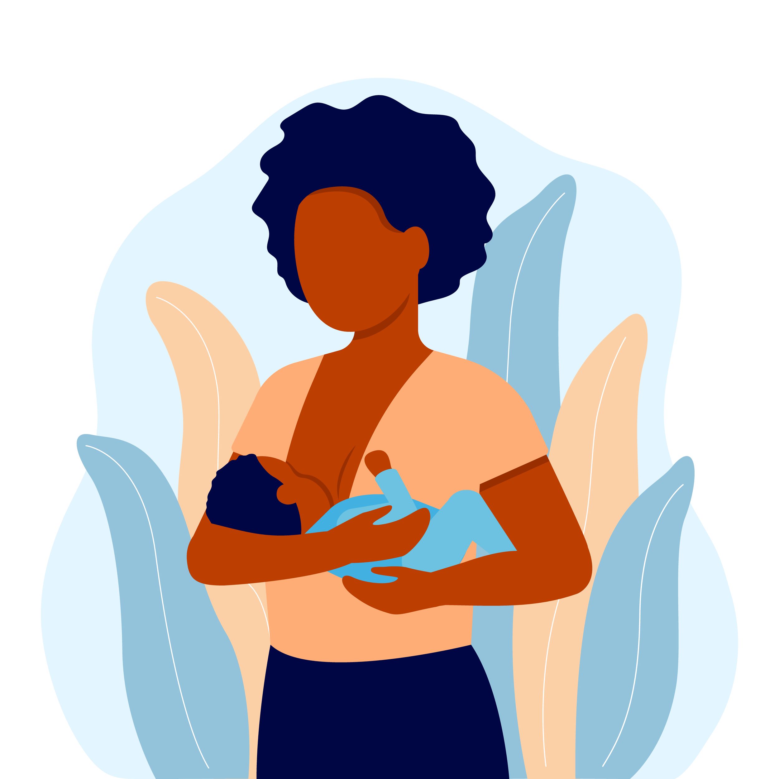mother breastfeeding baby son