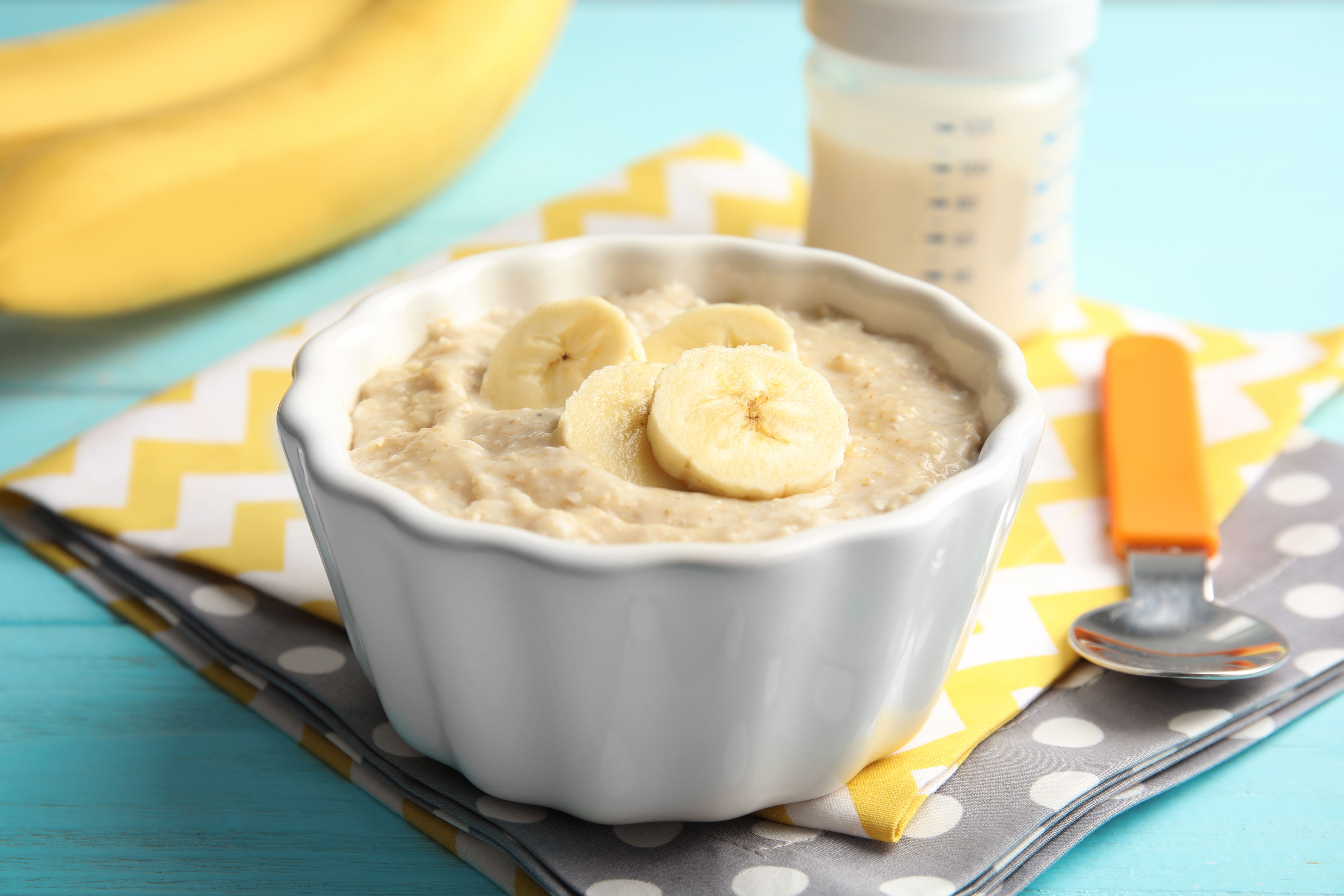 oatmeal in a bowl with banana