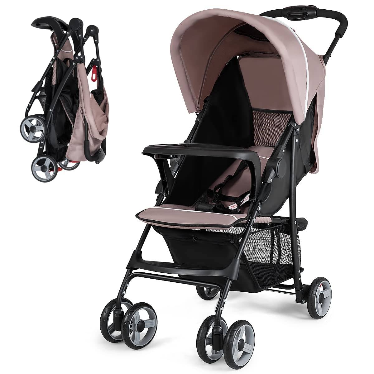Century Stroll On 3-Wheel Lightweight Stroller - Ultra Light Under 15lbs With Self-Standing Fold