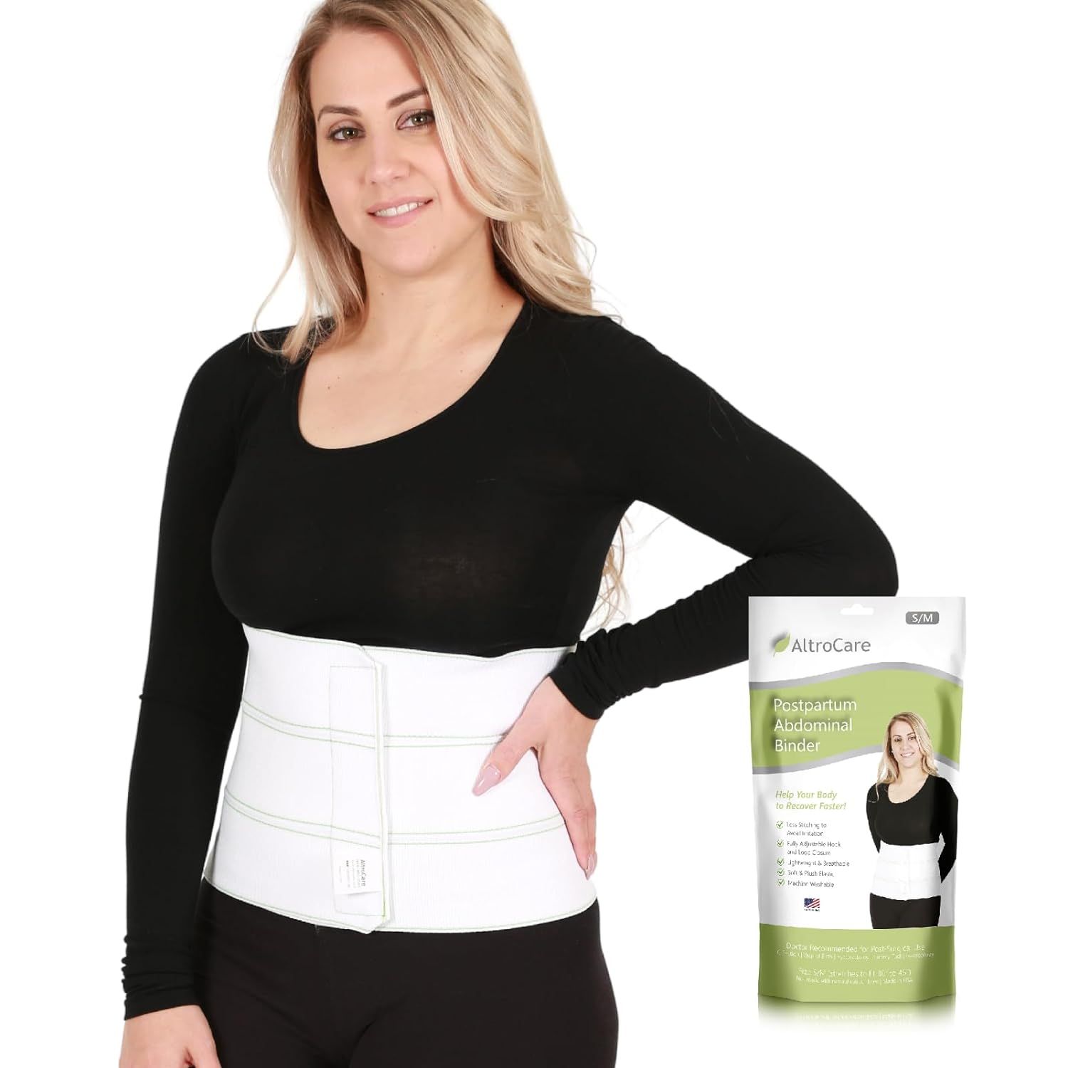 Postpartum Belly Band C-section/Natural Birth Recovery Belt Abdominal  Binder Compression Wrap 3 in 1 Support Belt (Beige, One Size)