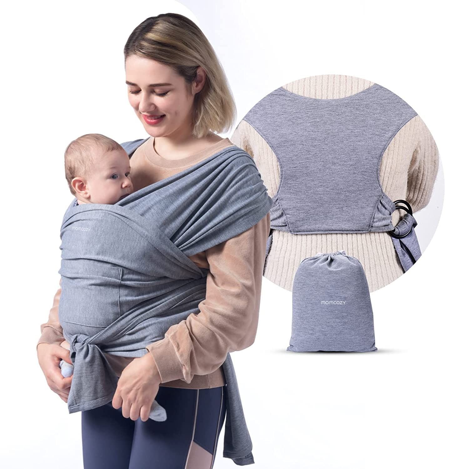  CuddleBug Baby Wrap - Hands-Free Baby Carrier Wrap - Soft &  Stretchy Baby Wraps Carrier - Baby Carrier Newborn to Toddler 7-35 lbs -  One-Size-Fits-All Baby Holder Wrap - Hip-Healthy