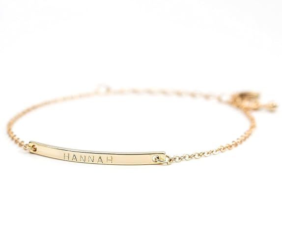 16K Gold Name Bar Bracelet 