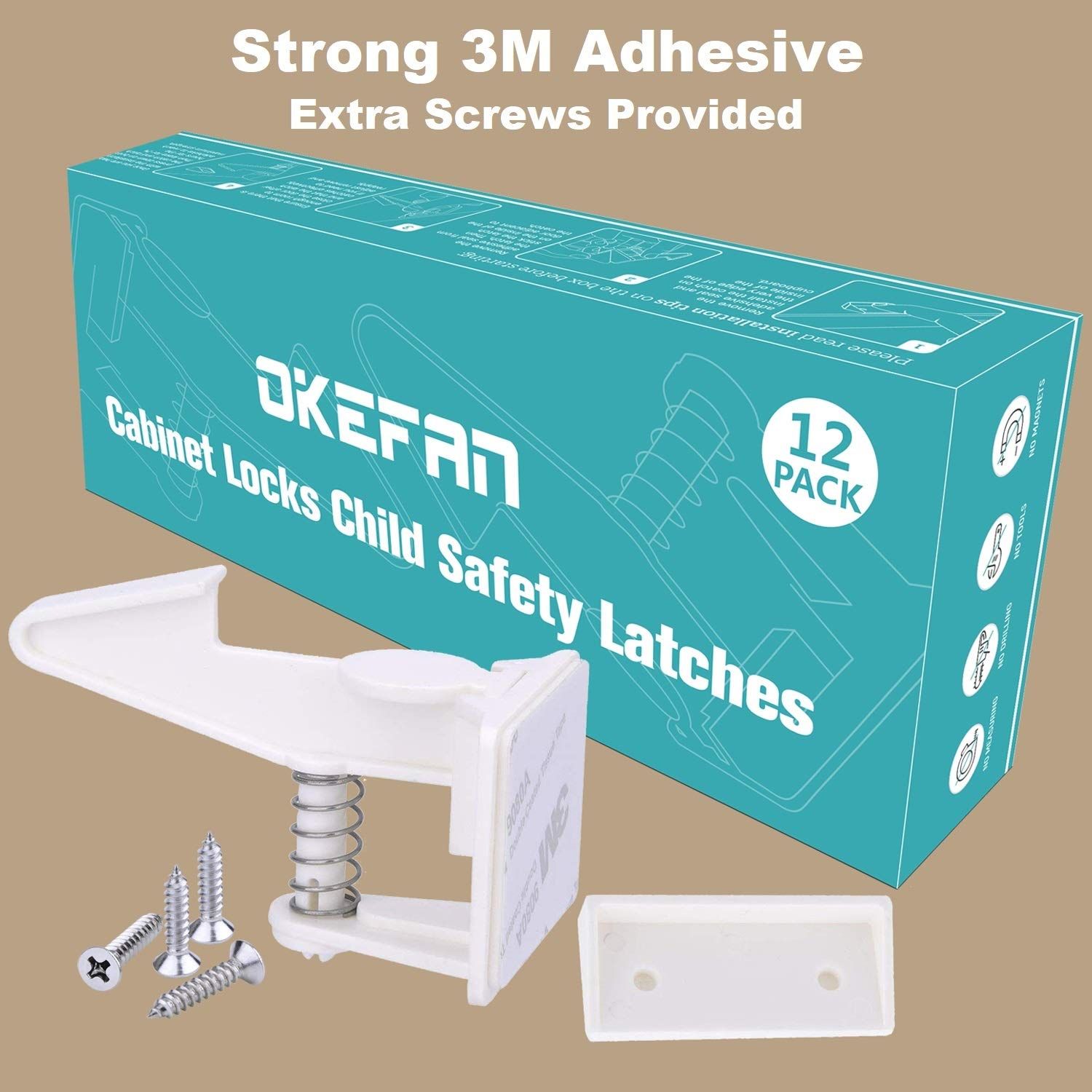 OKEFAN Cabinet Locks Child Safety Latches
