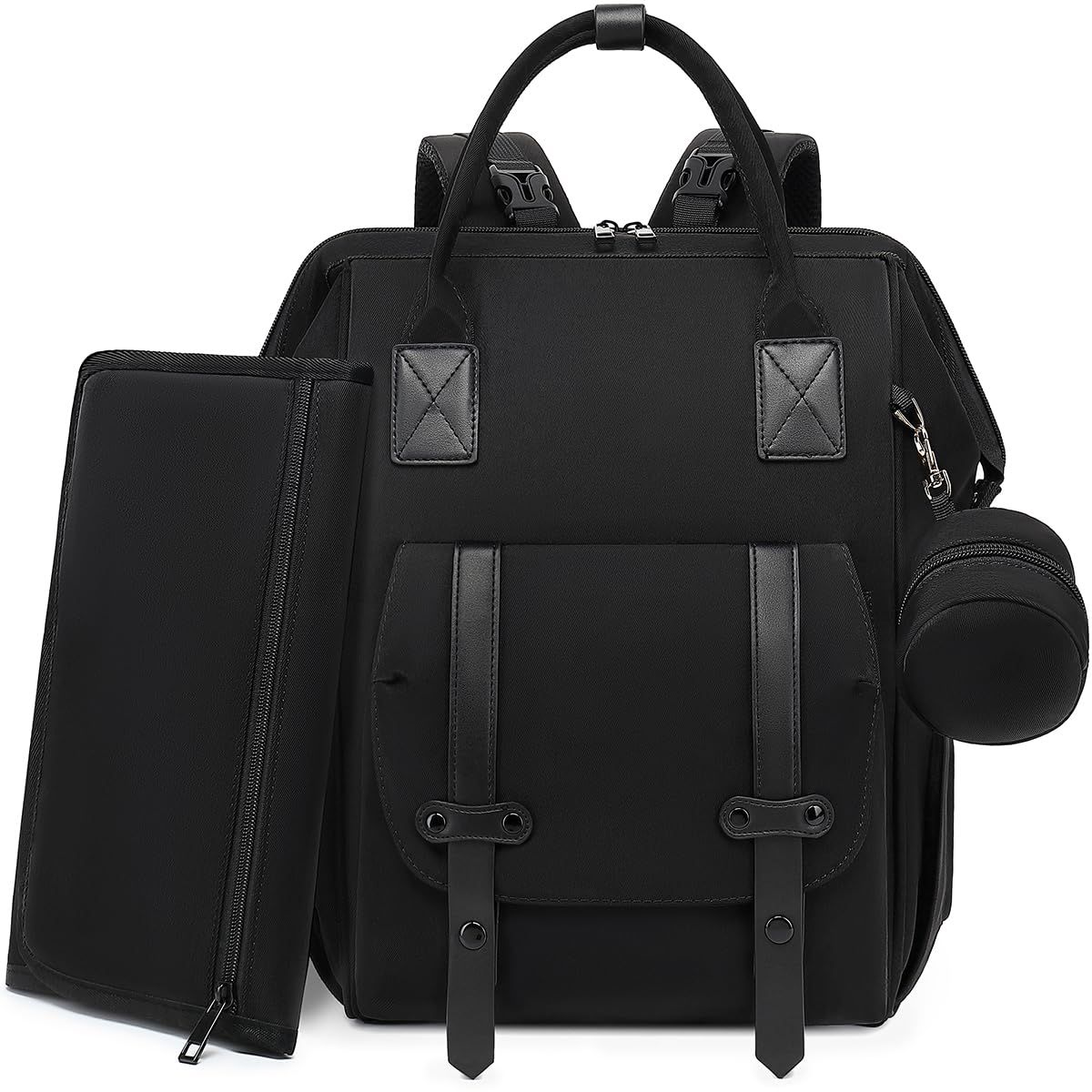 Rosegin Black Large Diaper Bag Backpack