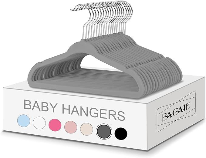 Bagail Non-Slip Velvet Baby Hangers
