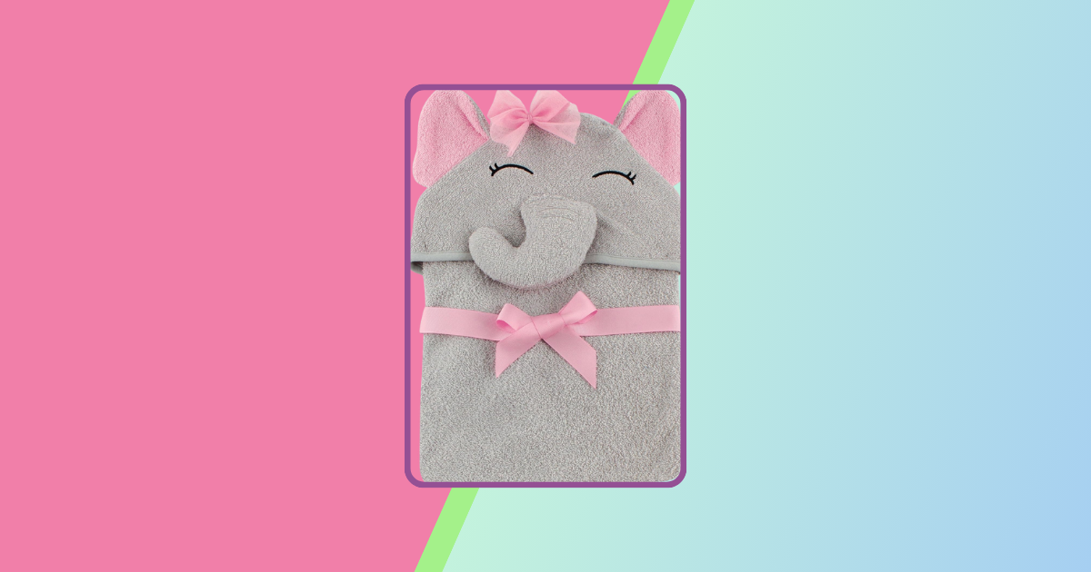 best baby towels pink and blue square with a gray elephant towel