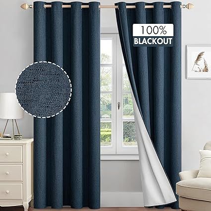 Miulee Blackout Linen Curtains