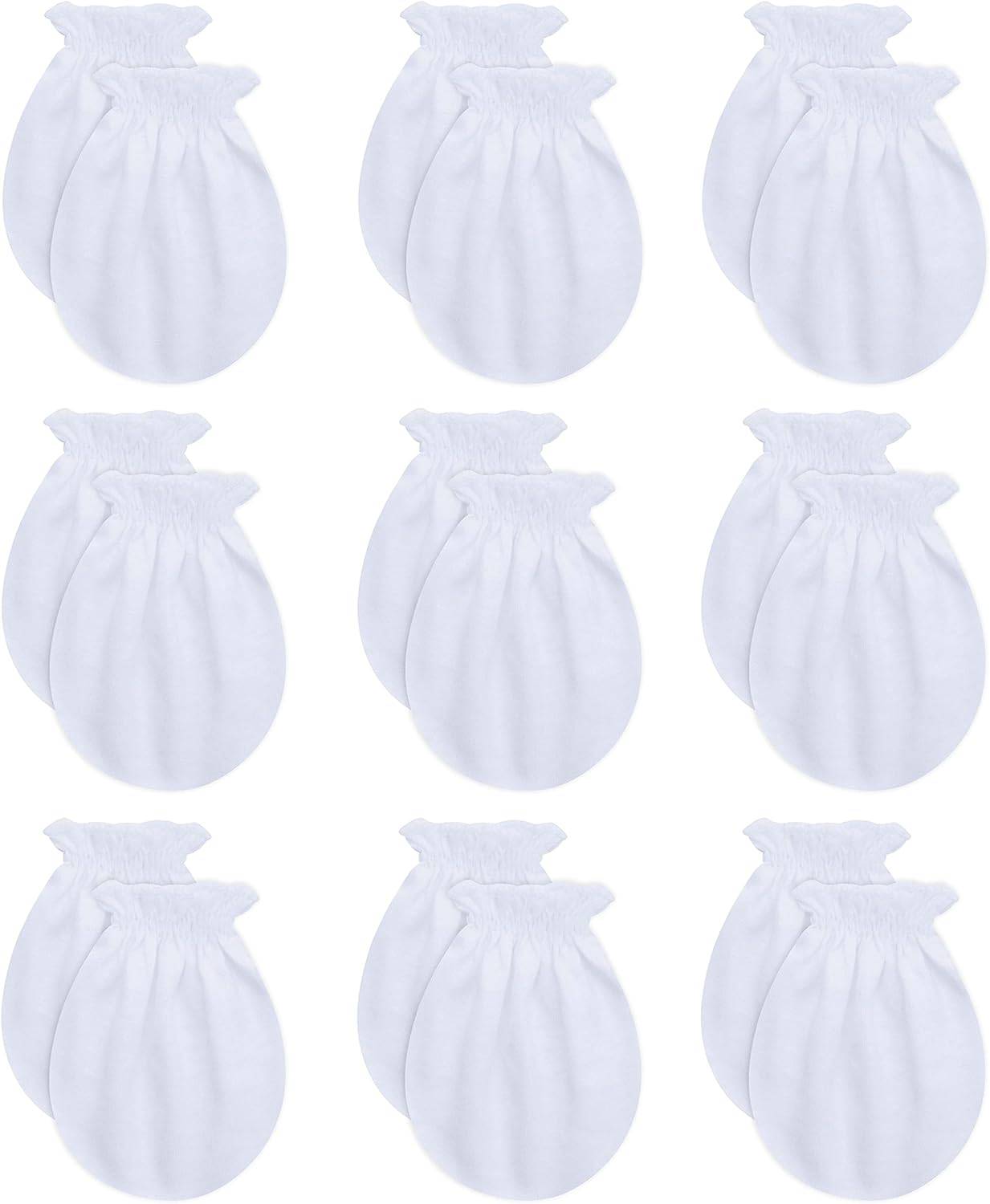 thumbnail image 2 of 6 Pairs Blue Cotton Baby Mittens – Newborn To 6 Months, No Scratch Gloves 2 of 5
