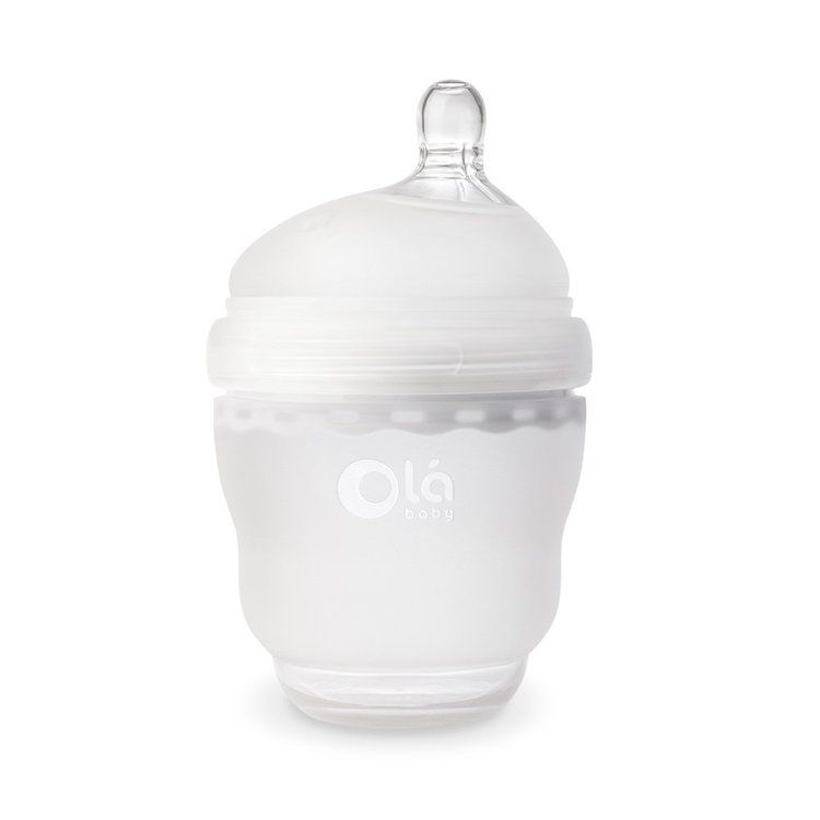 Olababy clear silicone bottle.