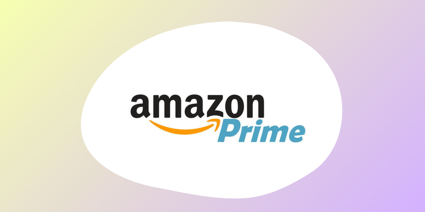 purple and yellow background with amazon prime logo