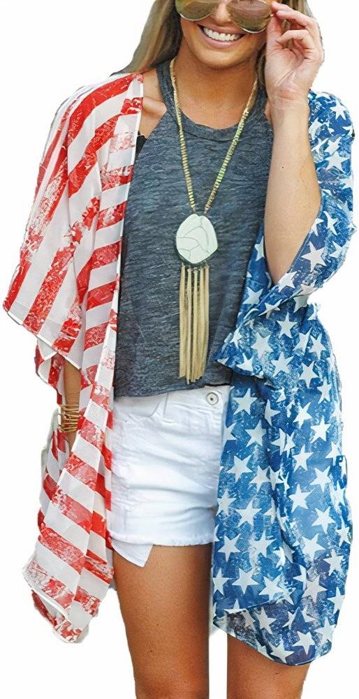 Cathalem 4th Of July Women's American Flag Print Kimono Cover Up Tops Shirt Patriotic Cardigan White L 083926d5 Bde4 4b5c A5bf D8596ef659c1.eb427b16f37988ea3346c9e559308671