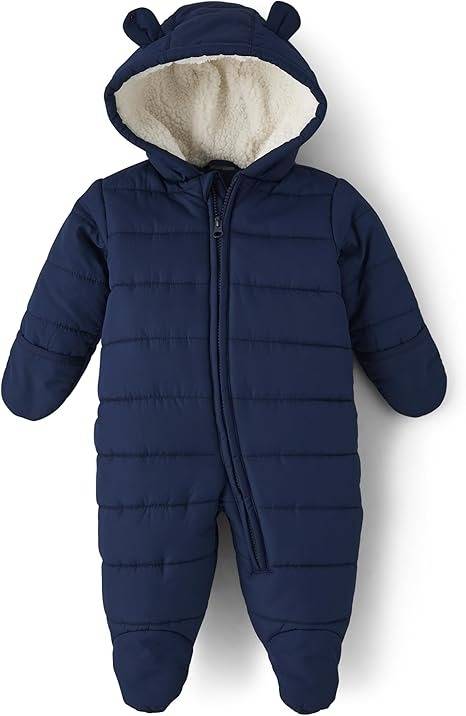 90% Down Baby Snowsuit in Cream Knit Texture | Warm Waterproof One-Piece (-5°C to 10°C)